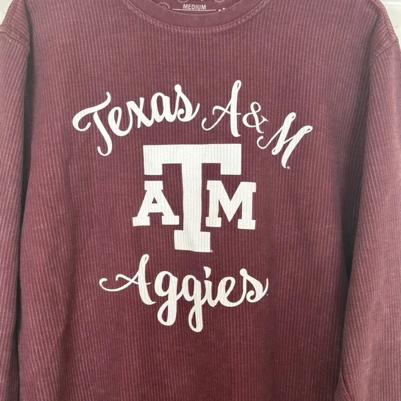Pressbox Women's Texas A&M Aggies Comfy Cord Vintage Wash Pullover Sweatshirt M - Picture 4 of 9